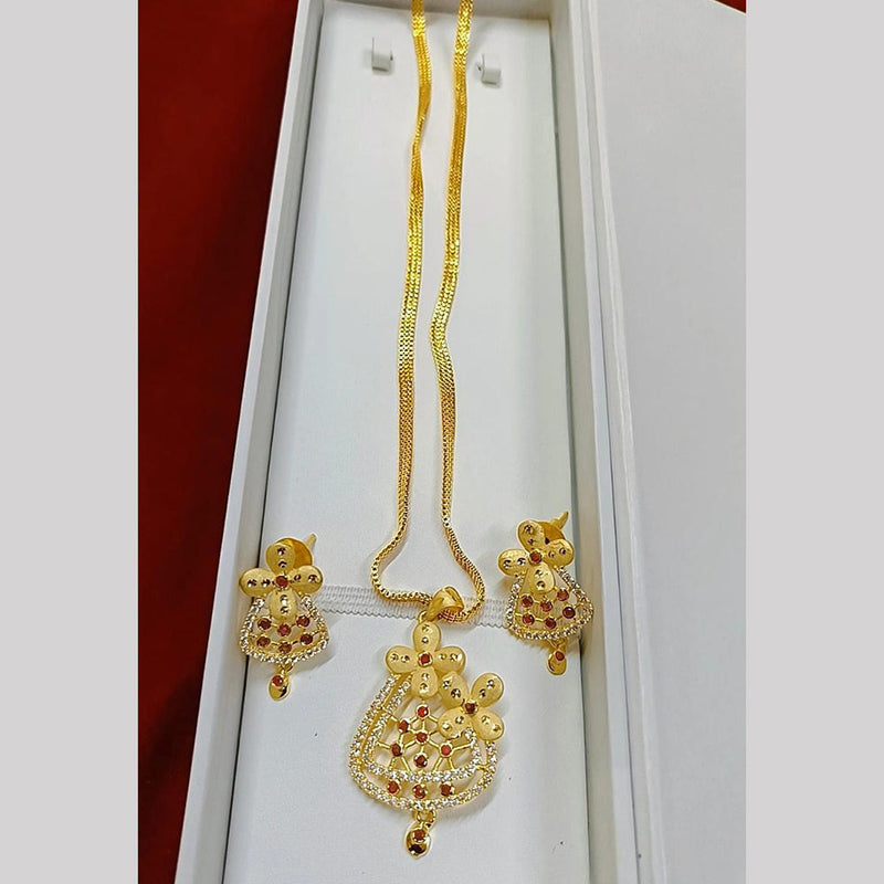 Pari Art Jewellery Forming Gold Plated Chain Pendant Set