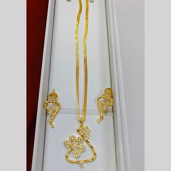 Pari Art Jewellery Forming Gold Plated Chain Pendant Set