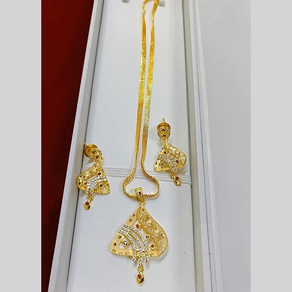 Pari Art Jewellery Forming Gold Plated Chain Pendant Set