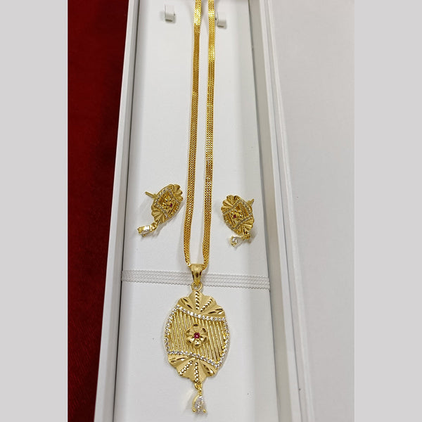 Pari Art Jewellery Forming Gold Plated Chain Pendant Set