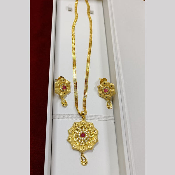 Pari Art Jewellery Forming Gold Plated Chain Pendant Set