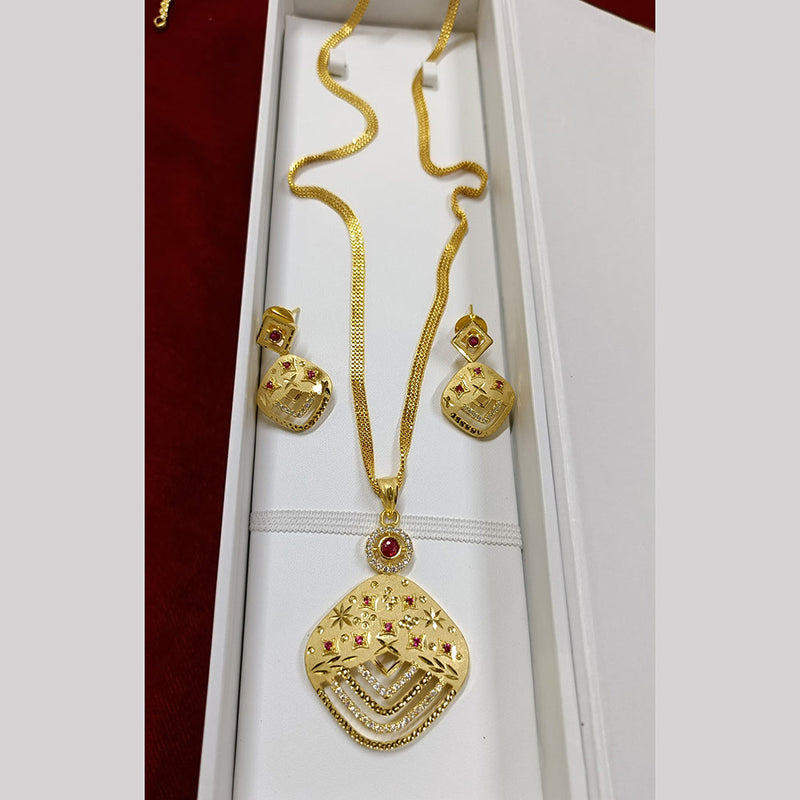 Pari Art Jewellery Forming Gold Plated Chain Pendant Set