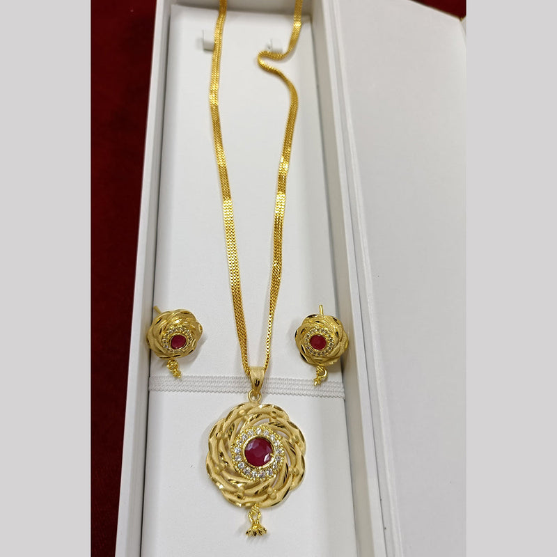 Pari Art Jewellery Forming Gold Plated Chain Pendant Set