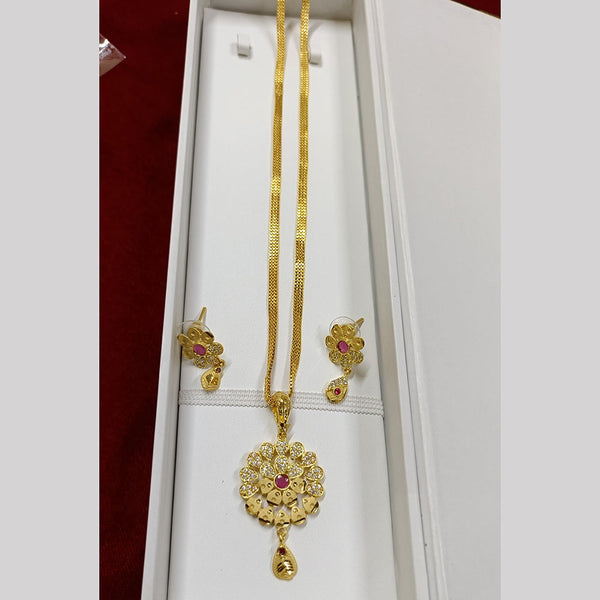 Pari Art Jewellery Forming Gold Plated Chain Pendant Set