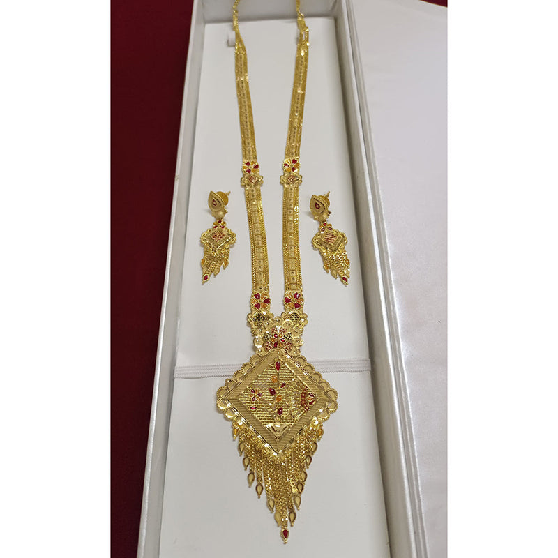 Pari Art Jewellery Forming Gold Plated Long Necklace Set