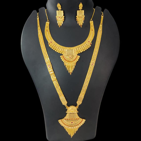 Pari Art Jewellery Forming Gold Plated Double Necklace Set