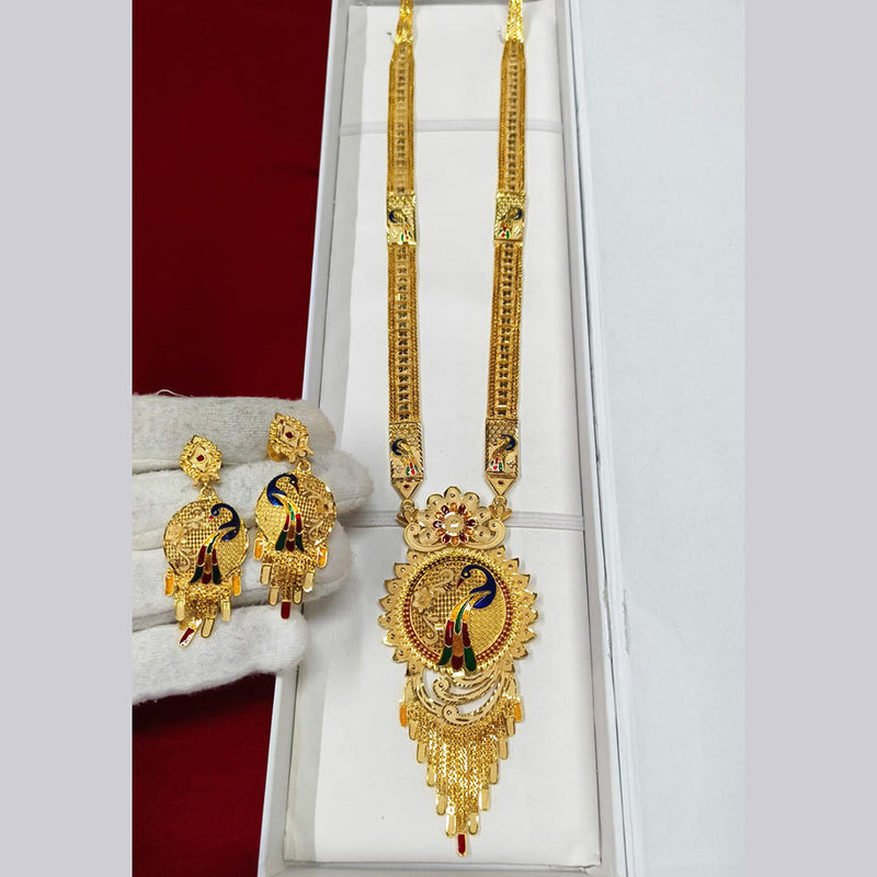 Pari Art Jewellery Forming Meenakari Long Necklace Set