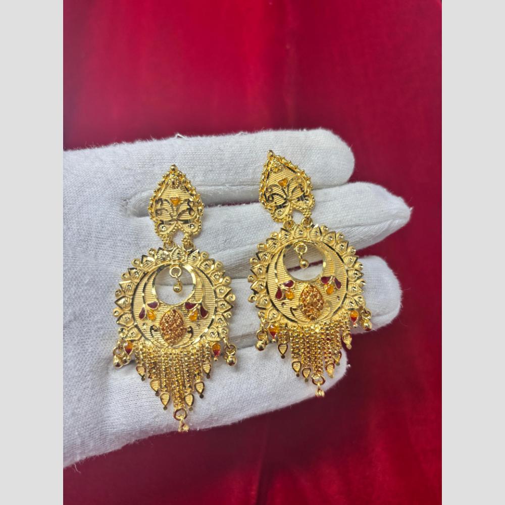 Pari Art Jewellery Gold Forming Dangler Earrings