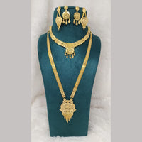 Pari Art Jewellery Forming Gold Double Necklace Set