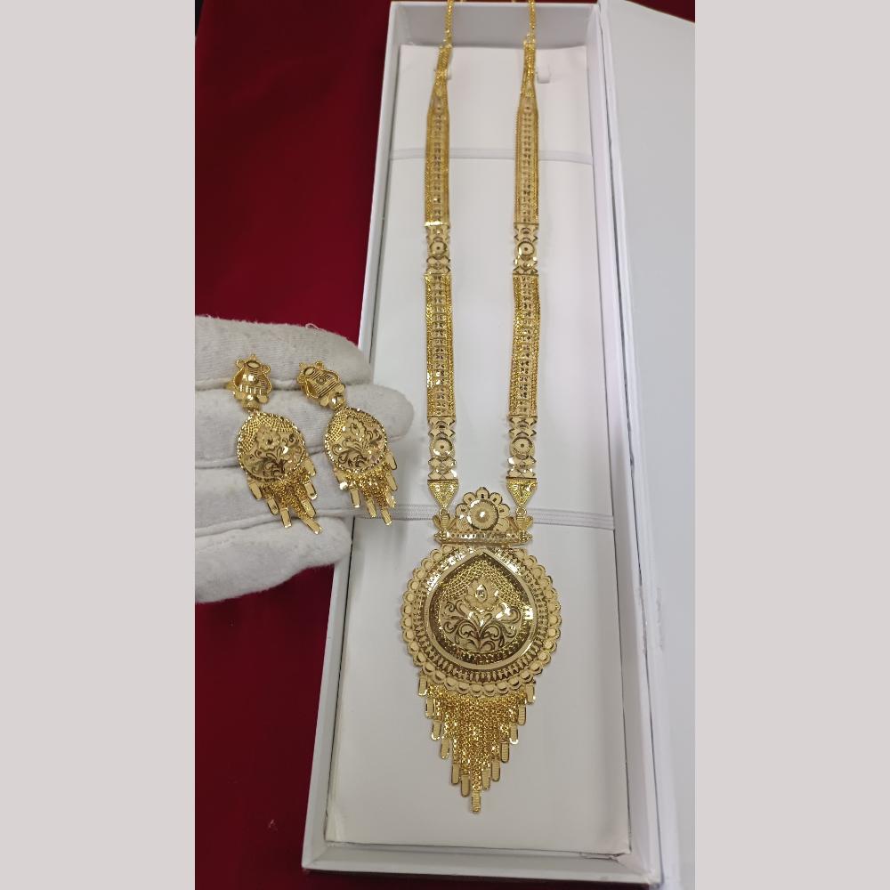 Pari Art Jewellery Designer Forming Gold Plated Long Necklace Set