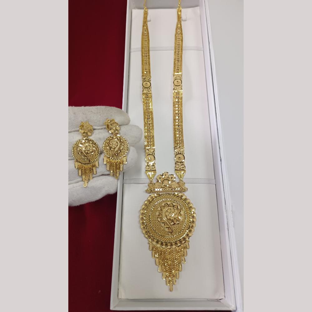 Pari Art Jewellery Designer Forming Gold Plated Long Necklace Set