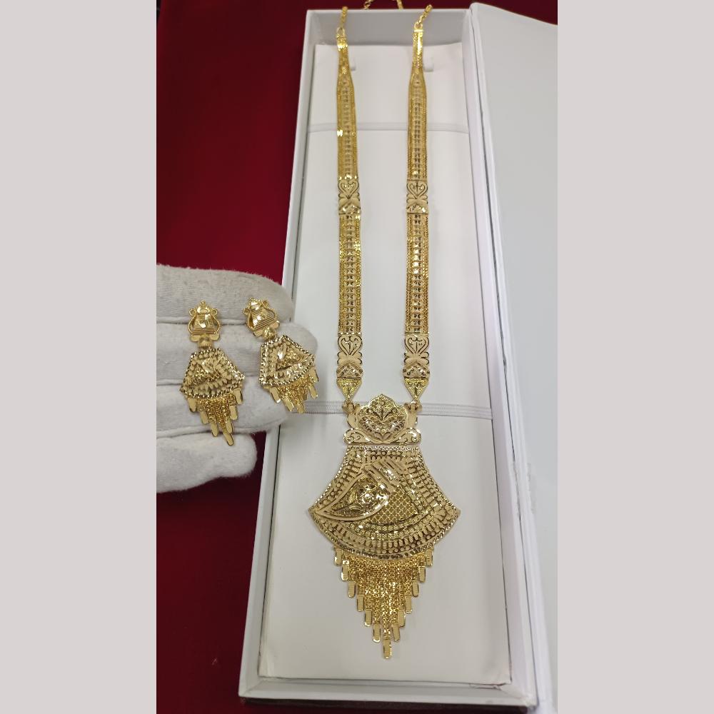 Pari Art Jewellery Designer Forming Gold Plated Long Necklace Set