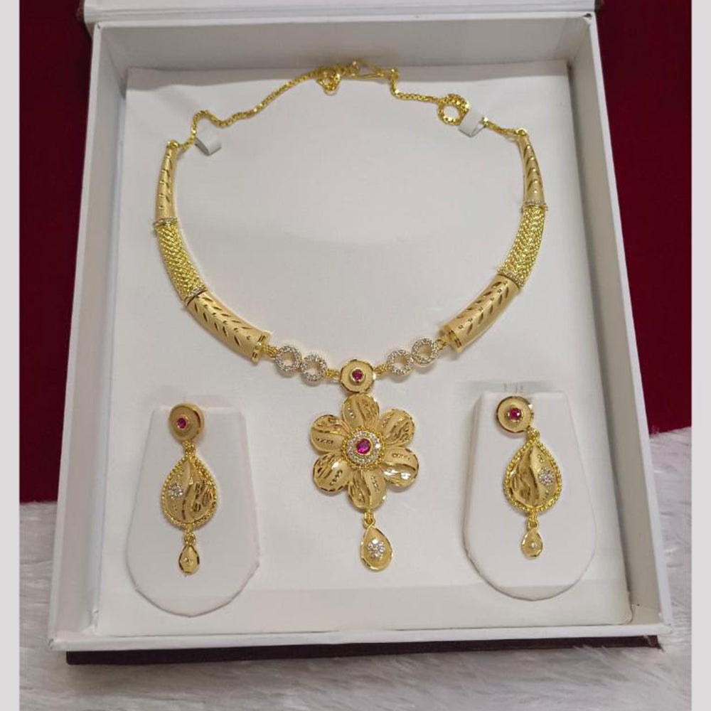 Pari Art Jewellery Designer Forming Gold Plated Necklace Set
