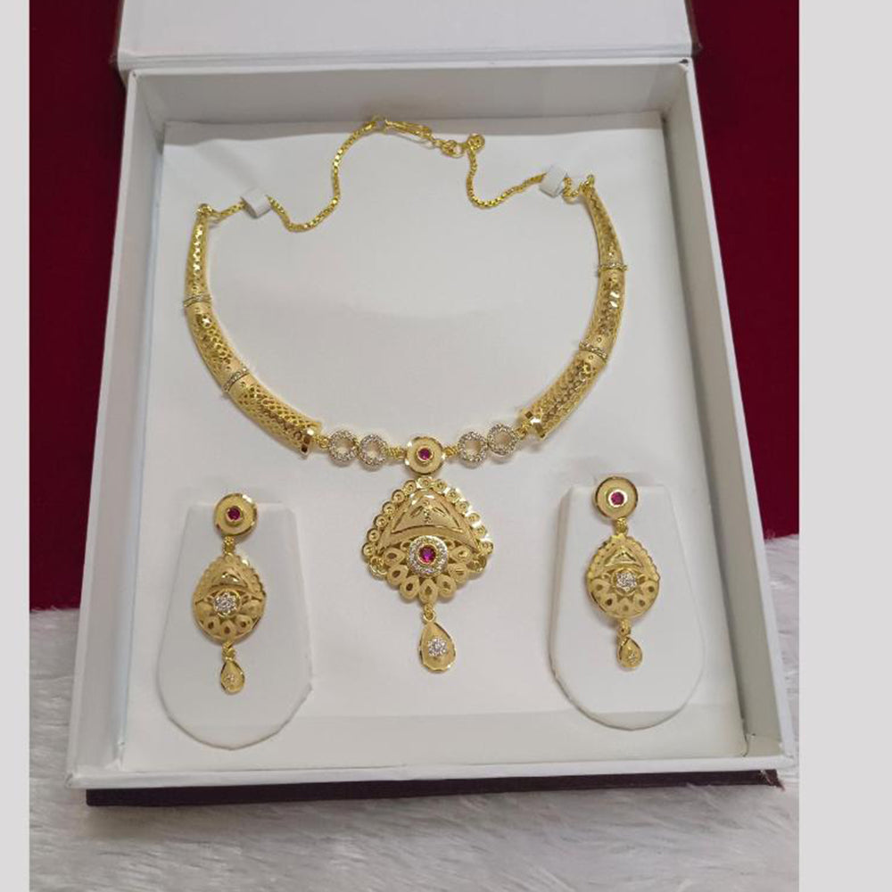 Pari Art Jewellery Designer Forming Gold Plated Necklace Set