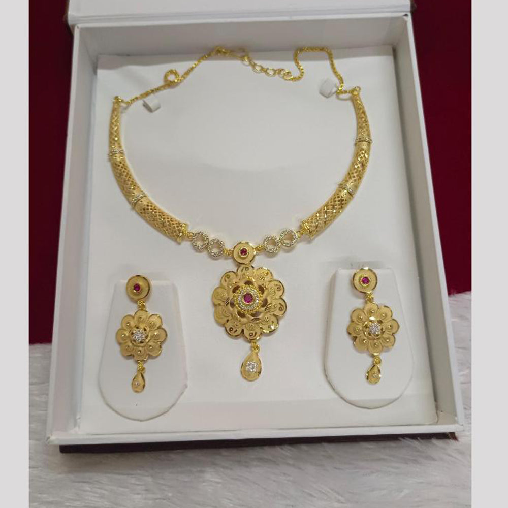 Pari Art Jewellery Designer Forming Gold Plated Necklace Set