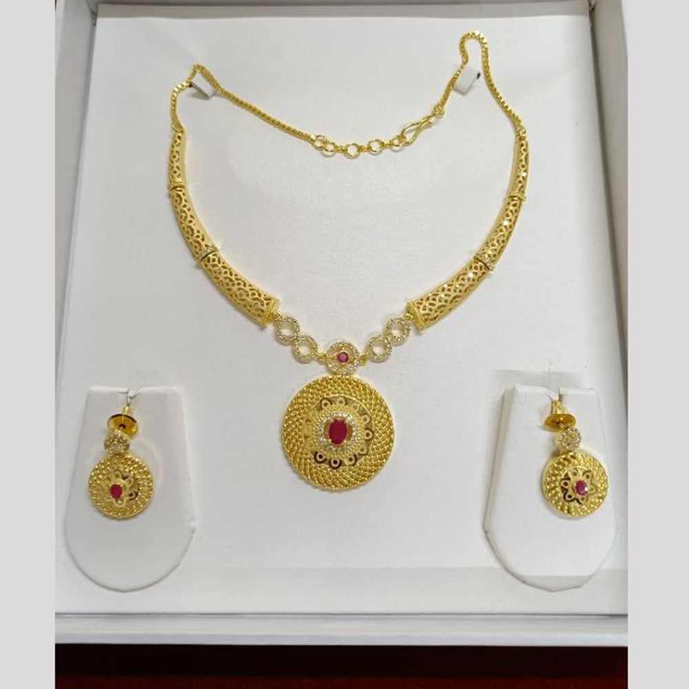 Pari Art Jewellery Designer Forming Gold Plated Necklace Set