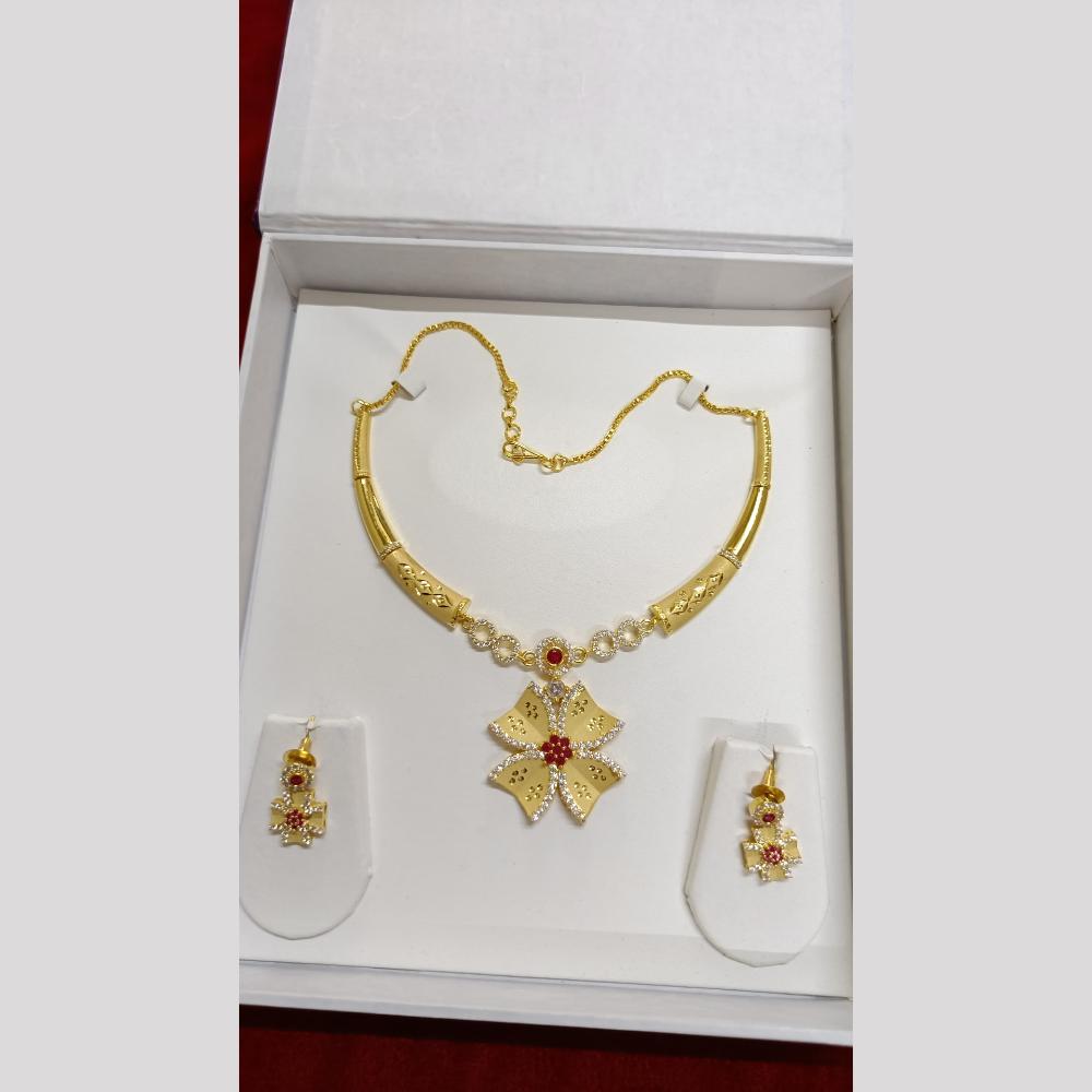 Pari Art Jewellery Designer Forming Gold Plated Necklace Set