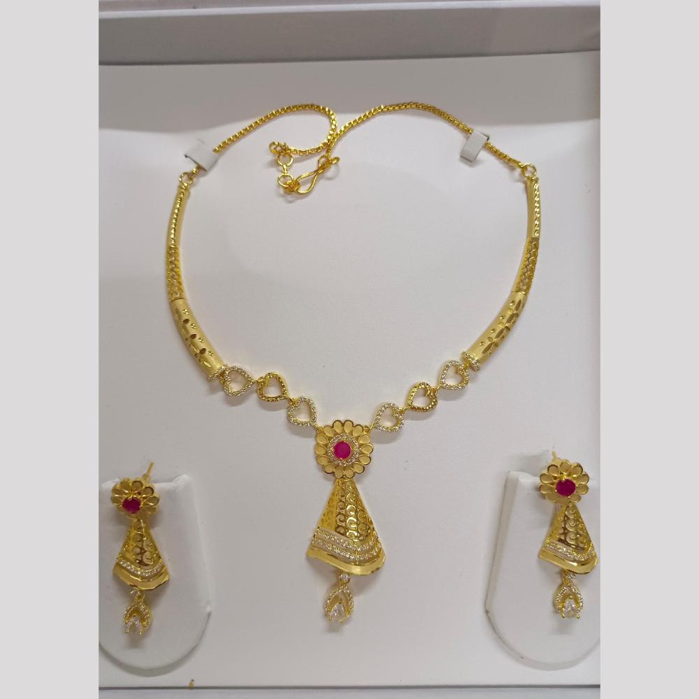 Pari Art Jewellery Designer Forming Gold Plated Necklace Set