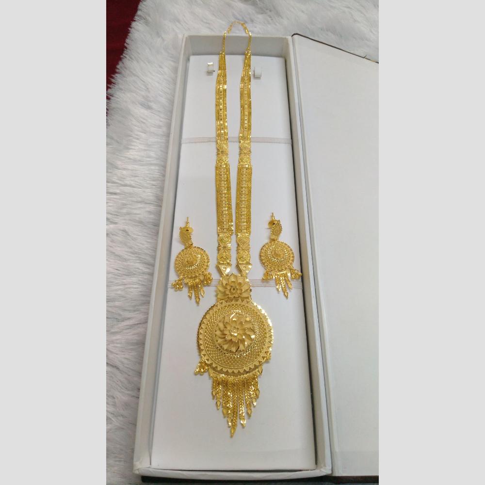 Pari Art Jewellery Designer Forming Gold Plated Long Necklace Set