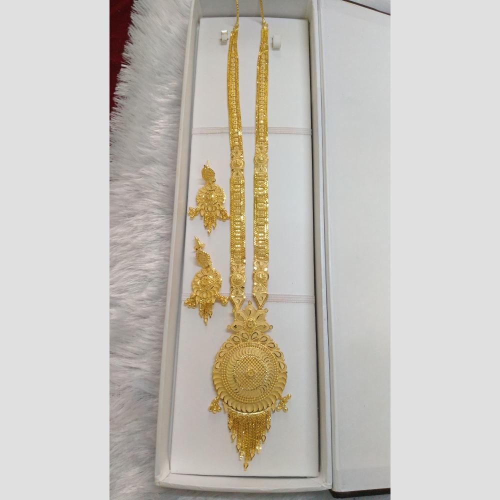 Pari Art Jewellery Designer Forming Gold Plated Long Necklace Set