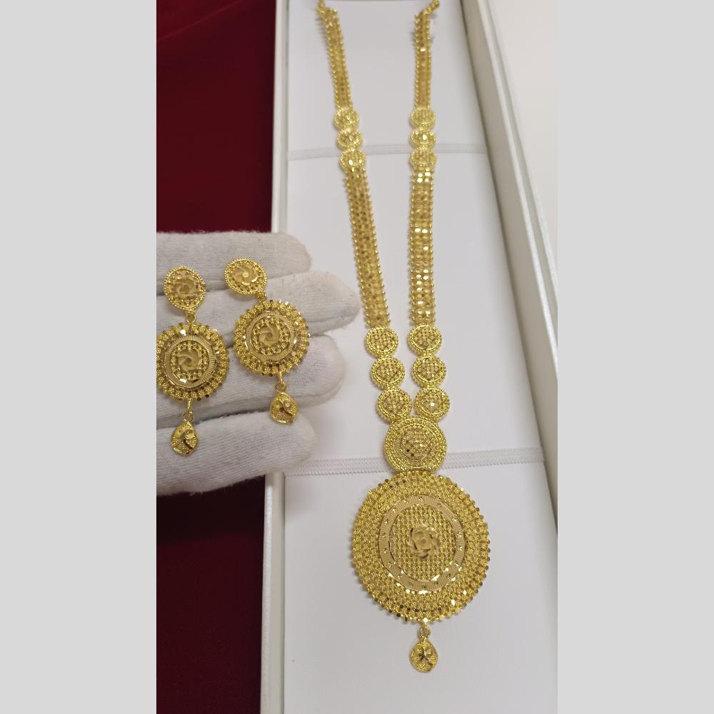 Pari Art Jewellery Designer Forming Gold Plated Long Necklace Set