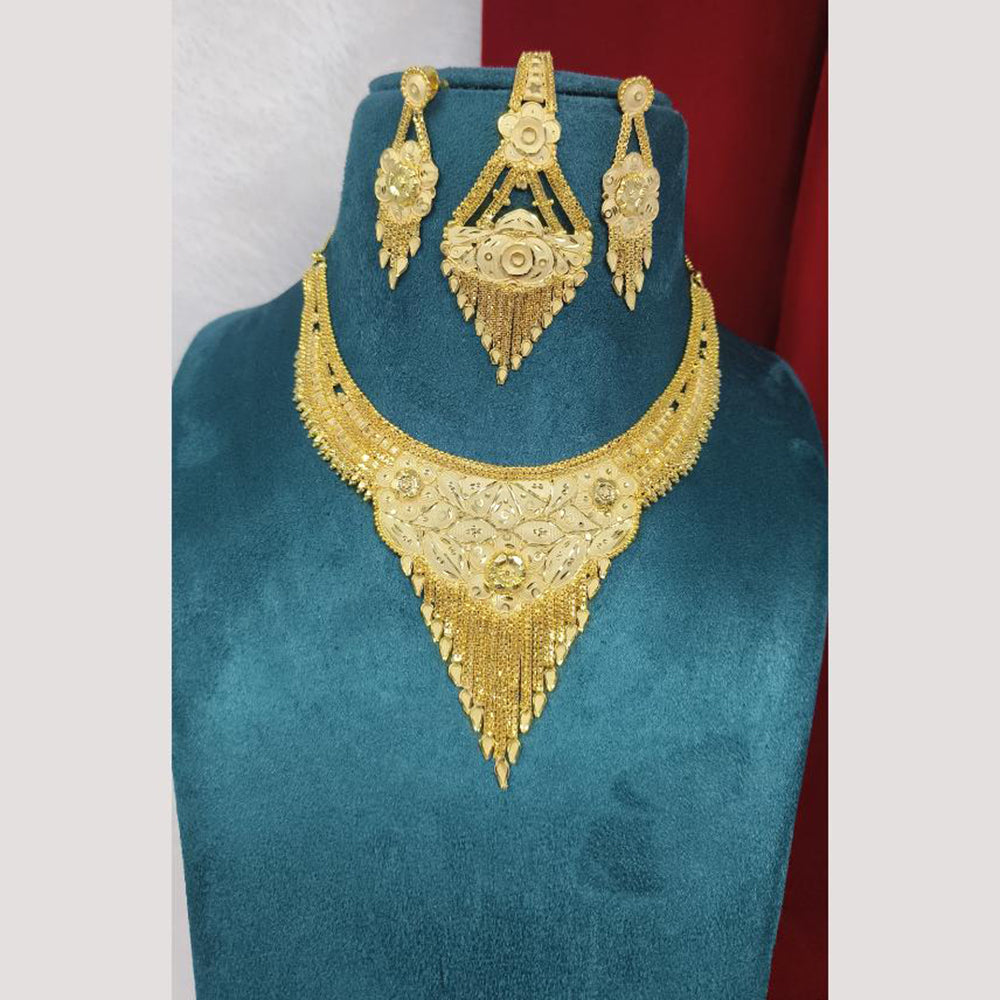 Pari Art Jewellery Forming Classic Floral Gold Necklace Set