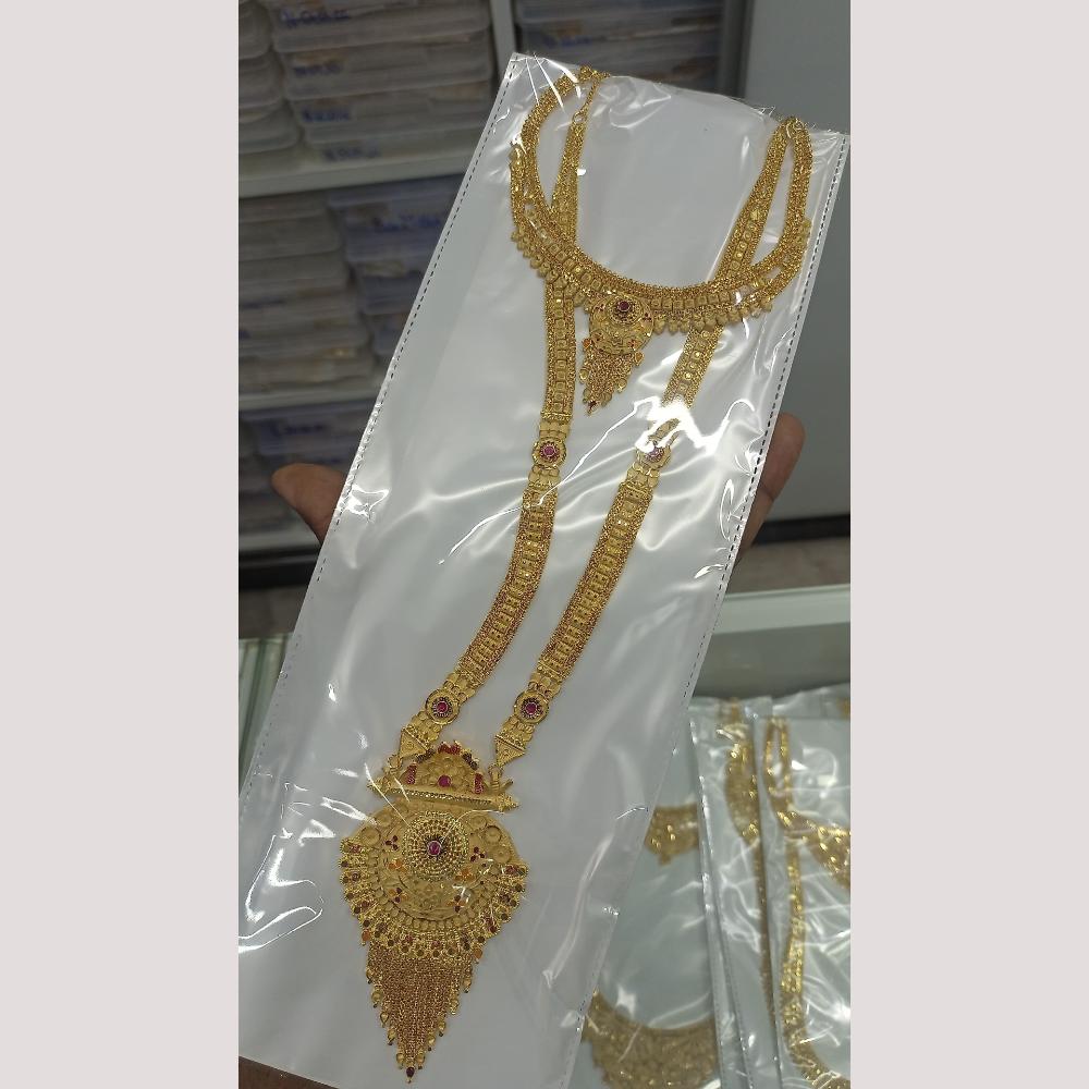 Pari Art Heavy Look Forming Long And Short Double Layer Necklace Set