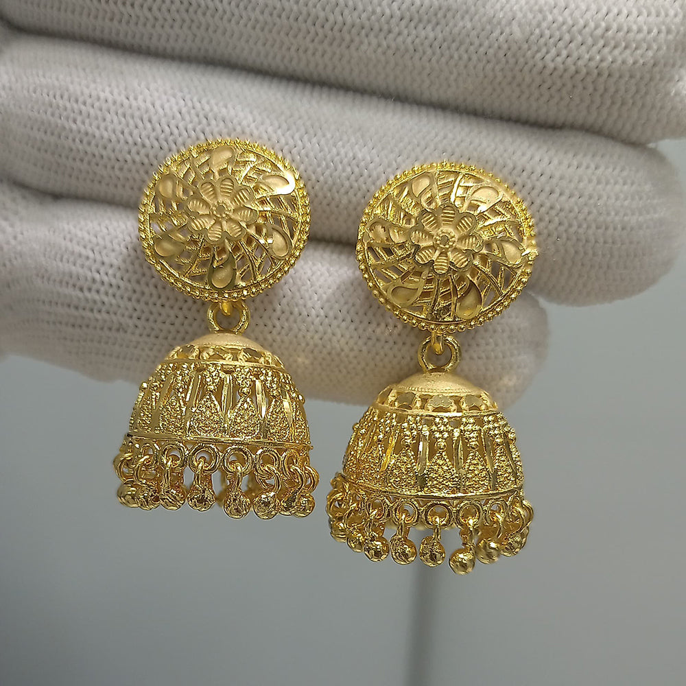 Pari Art Jewellery Royal Bloom Forming Gold Jhumki Earrings