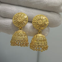 Pari Art Jewellery Royal Bloom Forming Gold Jhumki Earrings