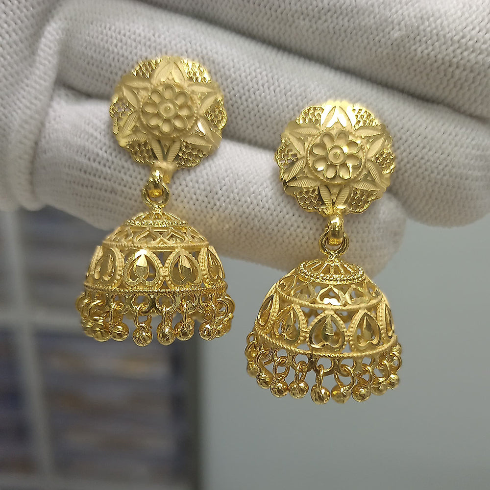 Pari Art Jewellery Desi Shine Forming Gold Jhumki Earrings