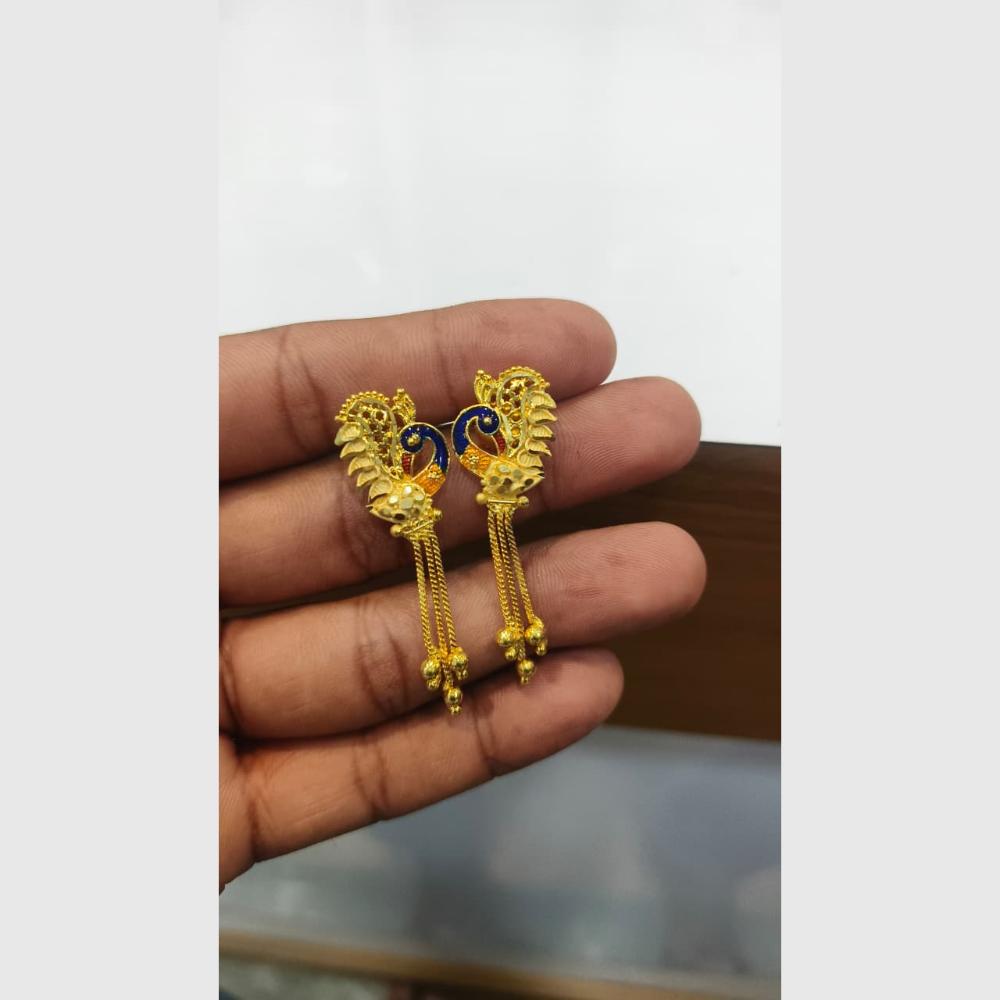 Pari Art Jewellery Forming Peacock Design Dangler Earrings
