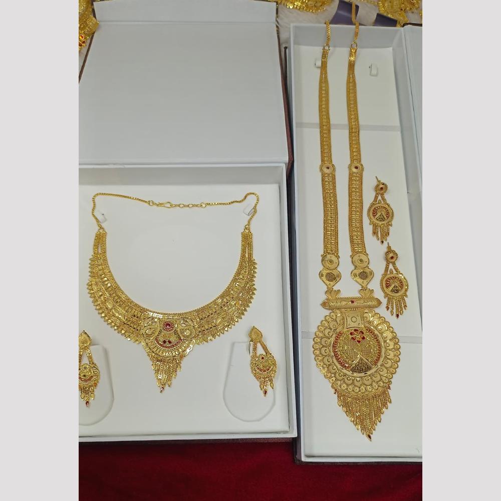 Pari Art Jewellery Royal Forming Double Necklace Jewellery Set