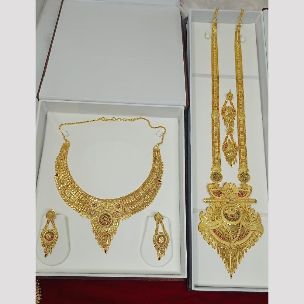 Pari Art Jewellery Royal Forming Double Necklace Jewellery Set