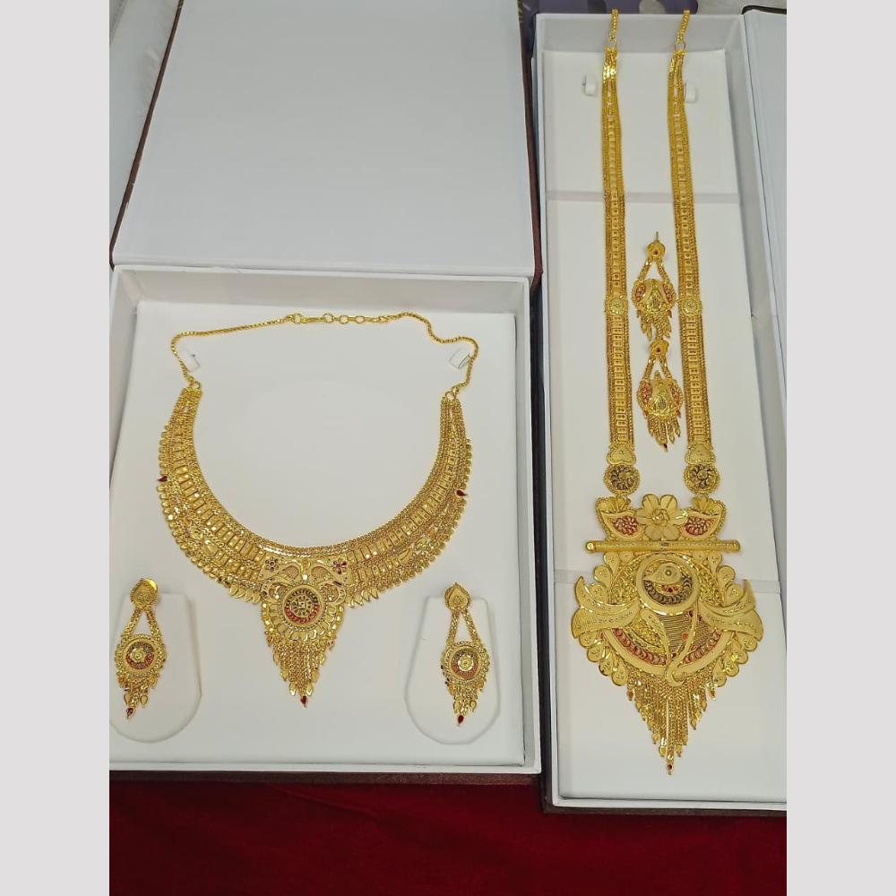 Pari Art Jewellery Royal Forming Double Necklace Jewellery Set
