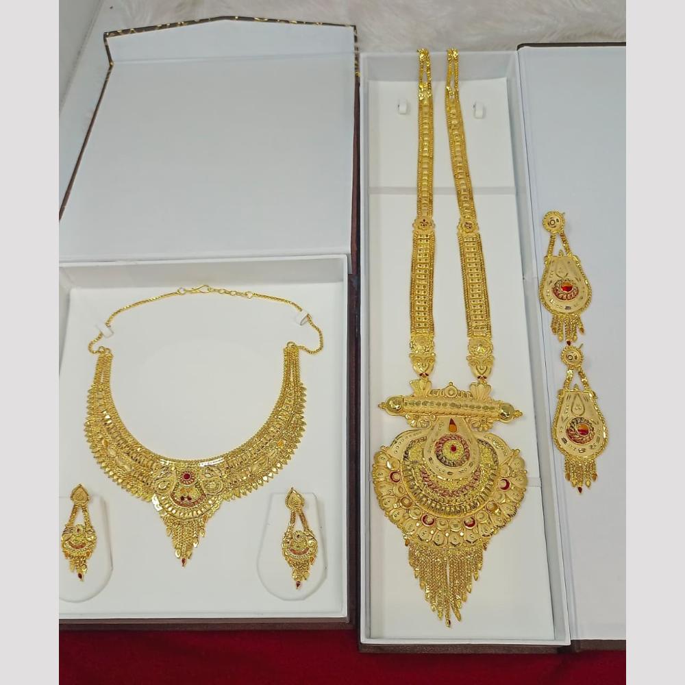 Pari Art Jewellery Royal Forming Double Necklace Jewellery Set