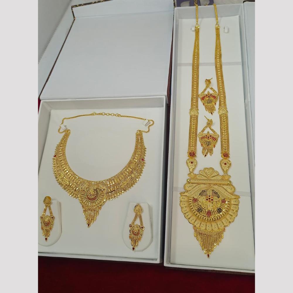 Pari Art Jewellery Royal Forming Double Necklace Jewellery Set