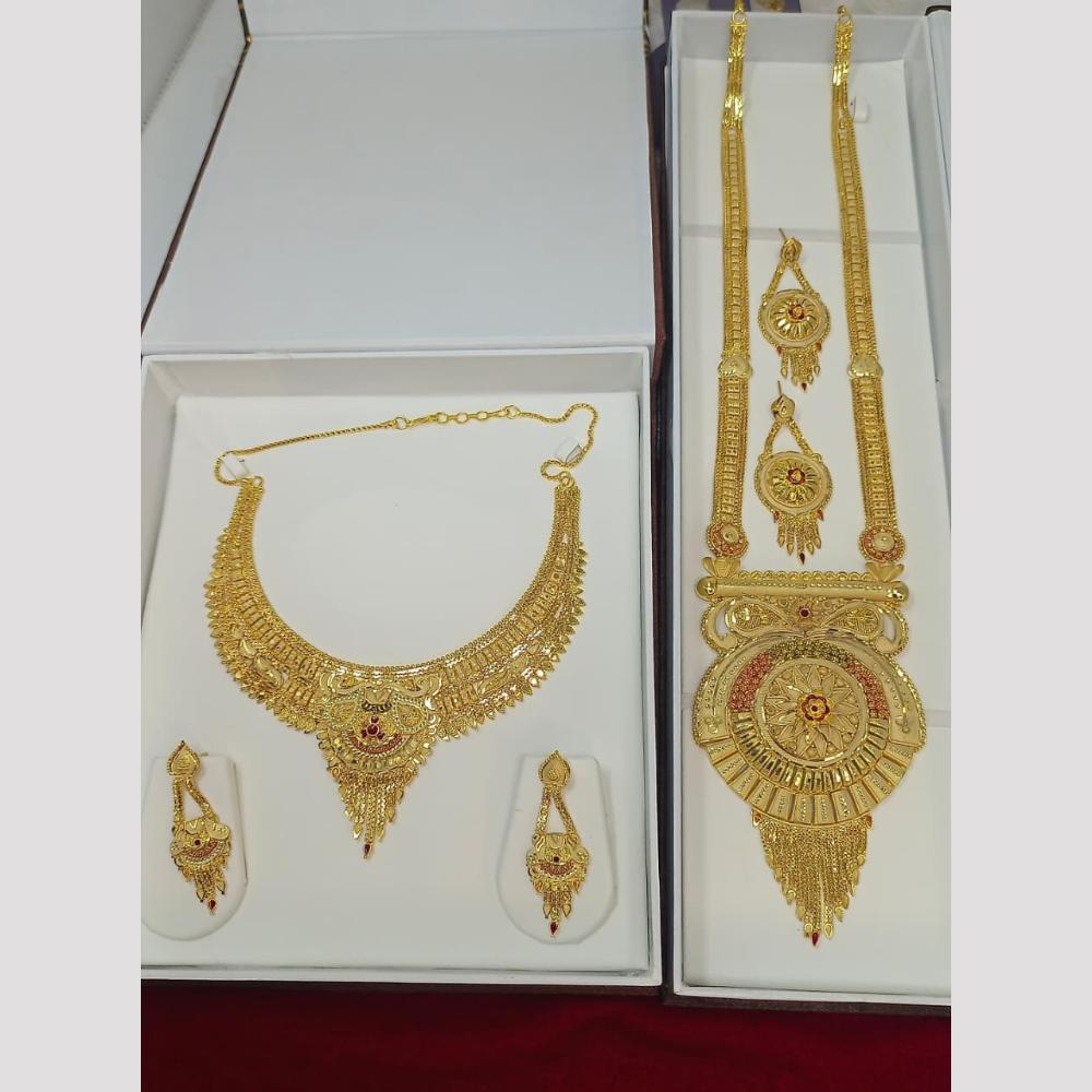 Pari Art Jewellery Royal Forming Double Necklace Jewellery Set