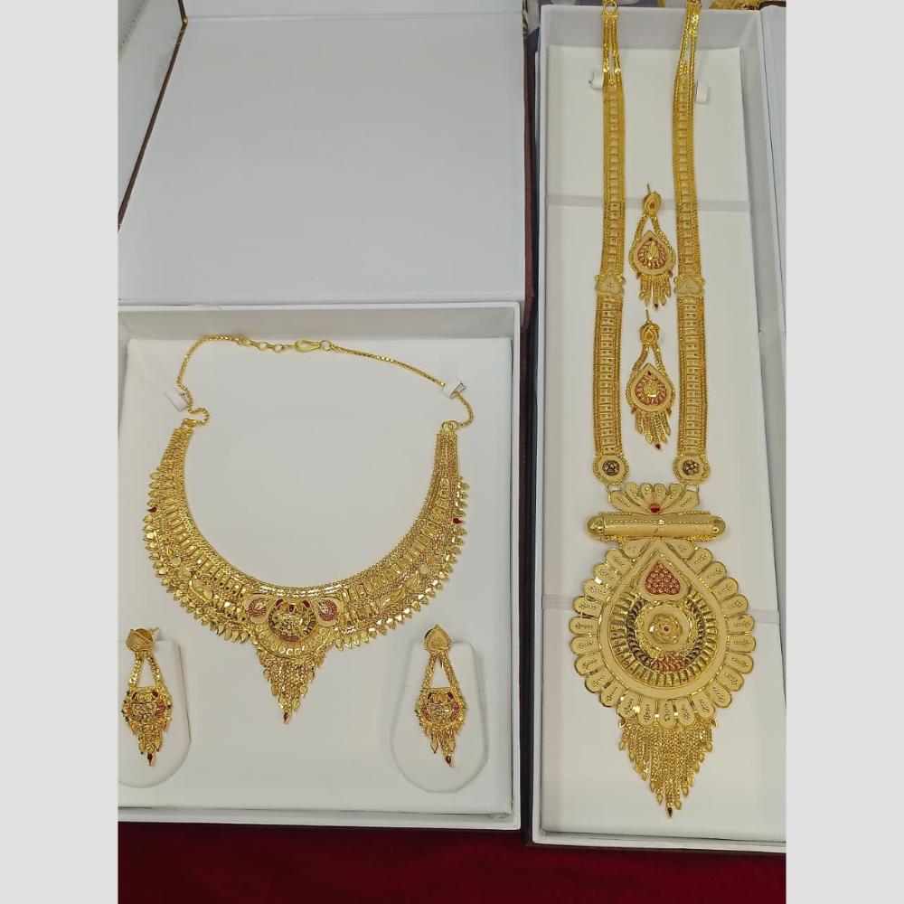 Pari Art Jewellery Royal Forming Double Necklace Jewellery Set