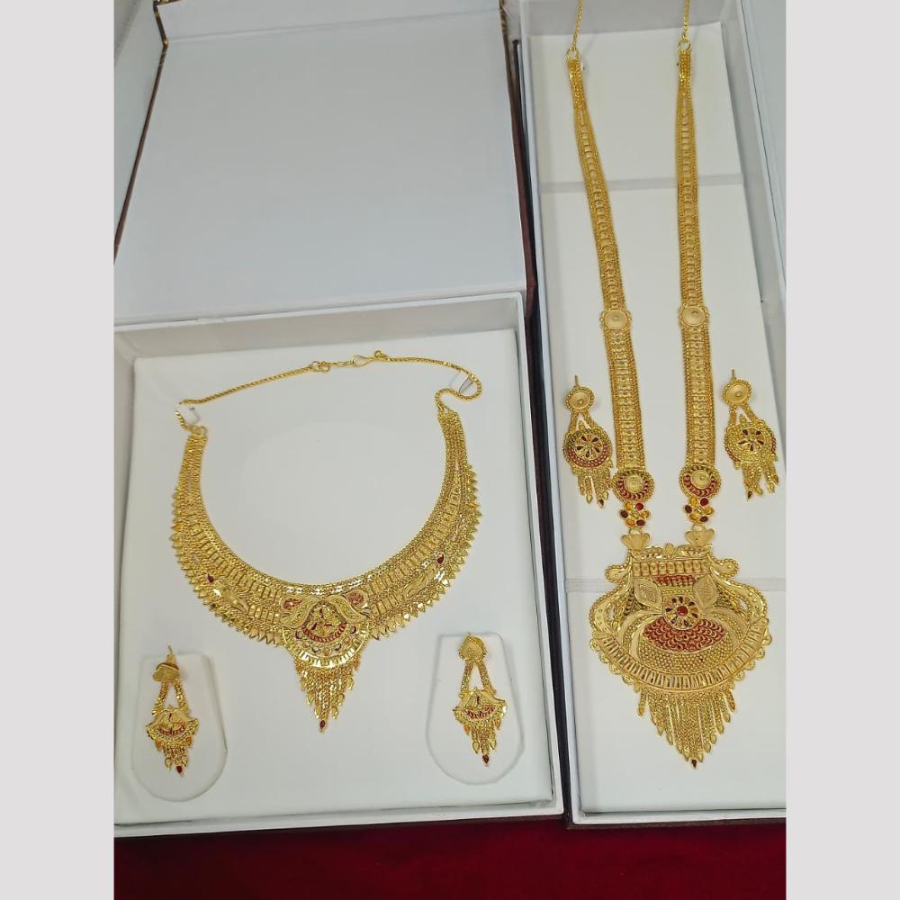 Pari Art Jewellery Royal Forming Double Necklace Jewellery Set
