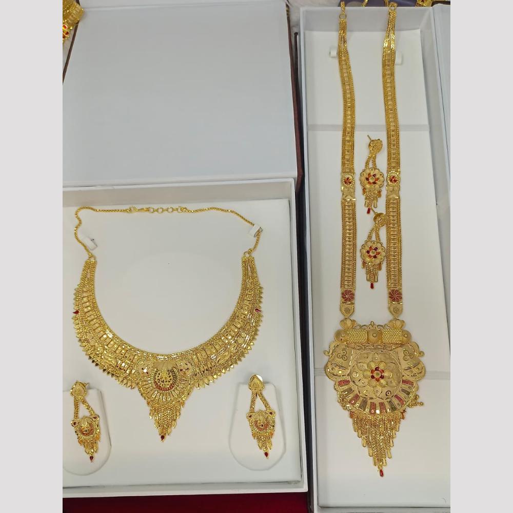 Pari Art Jewellery Royal Forming Double Necklace Jewellery Set