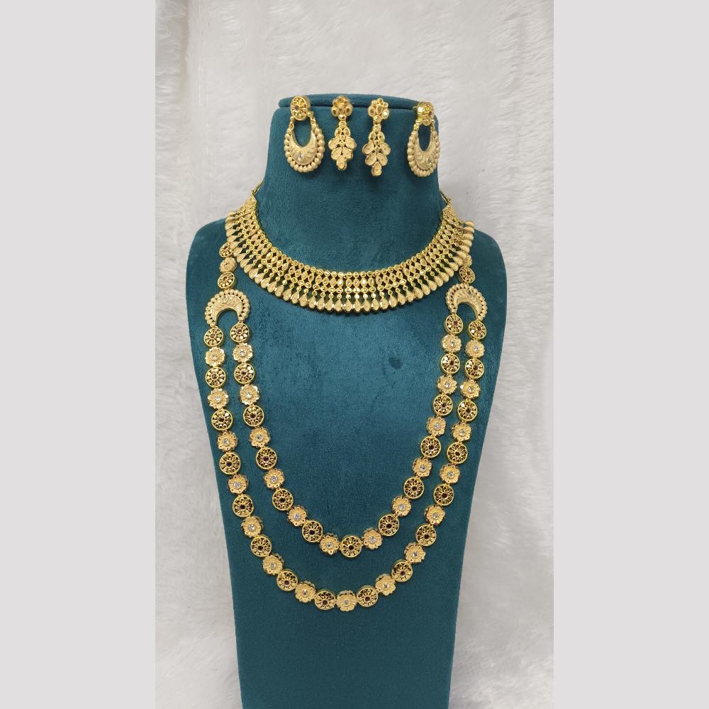 Pari Art Jewellery Royal Forming Double Necklace Jewellery Set