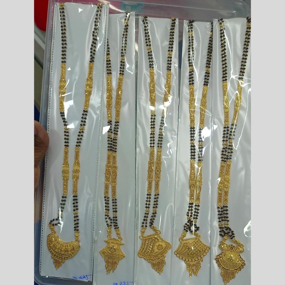 Pari Art Jewellery Delicate Traditional Forming with Black Beads Mangalsutra (1 Piece Only)