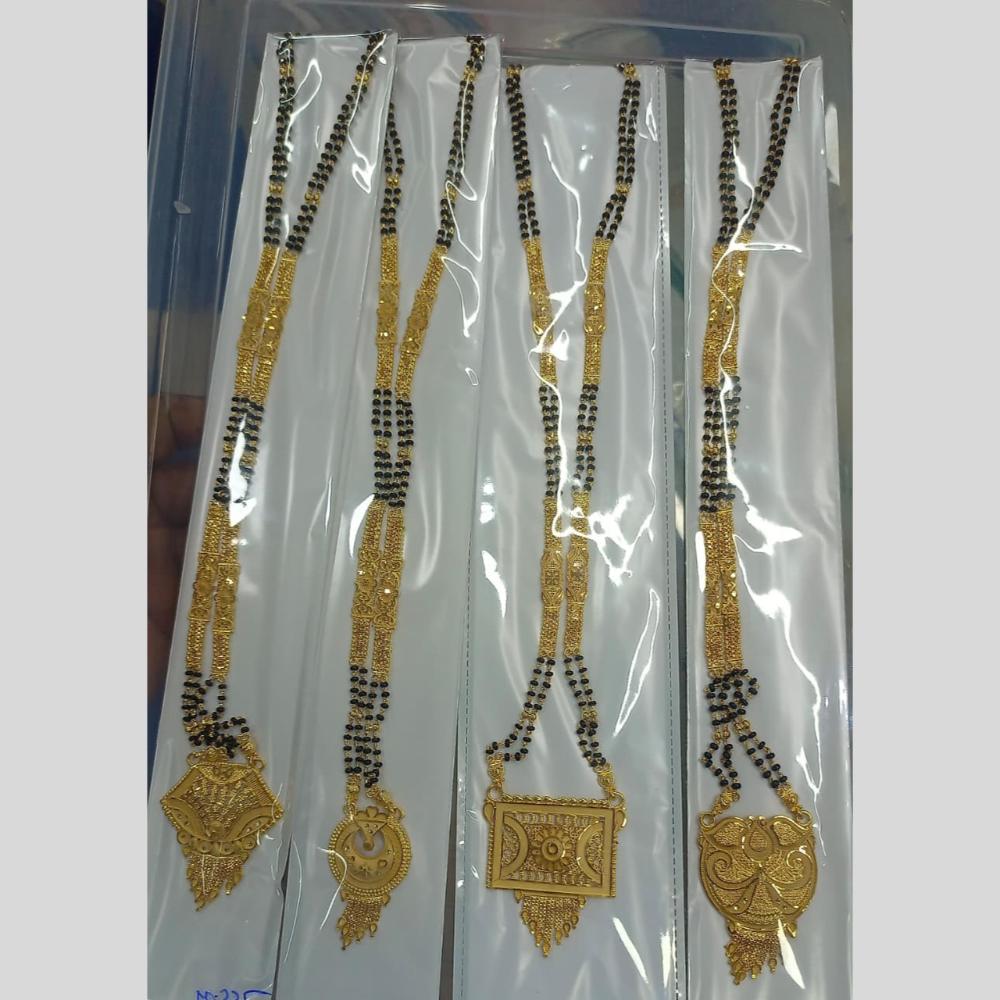 Pari Art Jewellery Delicate Traditional Forming with Black Beads Mangalsutra (1 Piece Only)