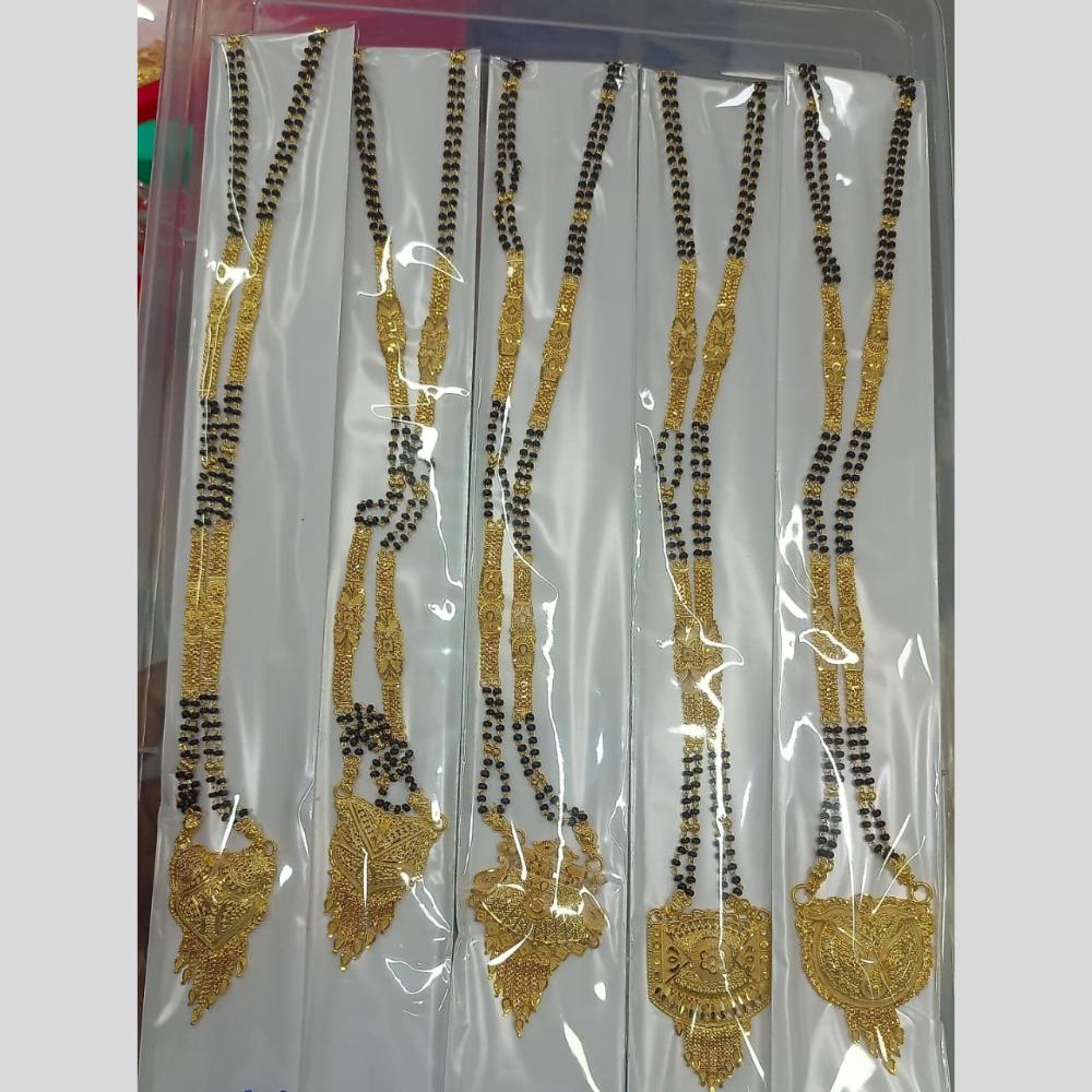 Pari Art Jewellery Delicate Traditional Forming with Black Beads Mangalsutra (1 Piece Only)
