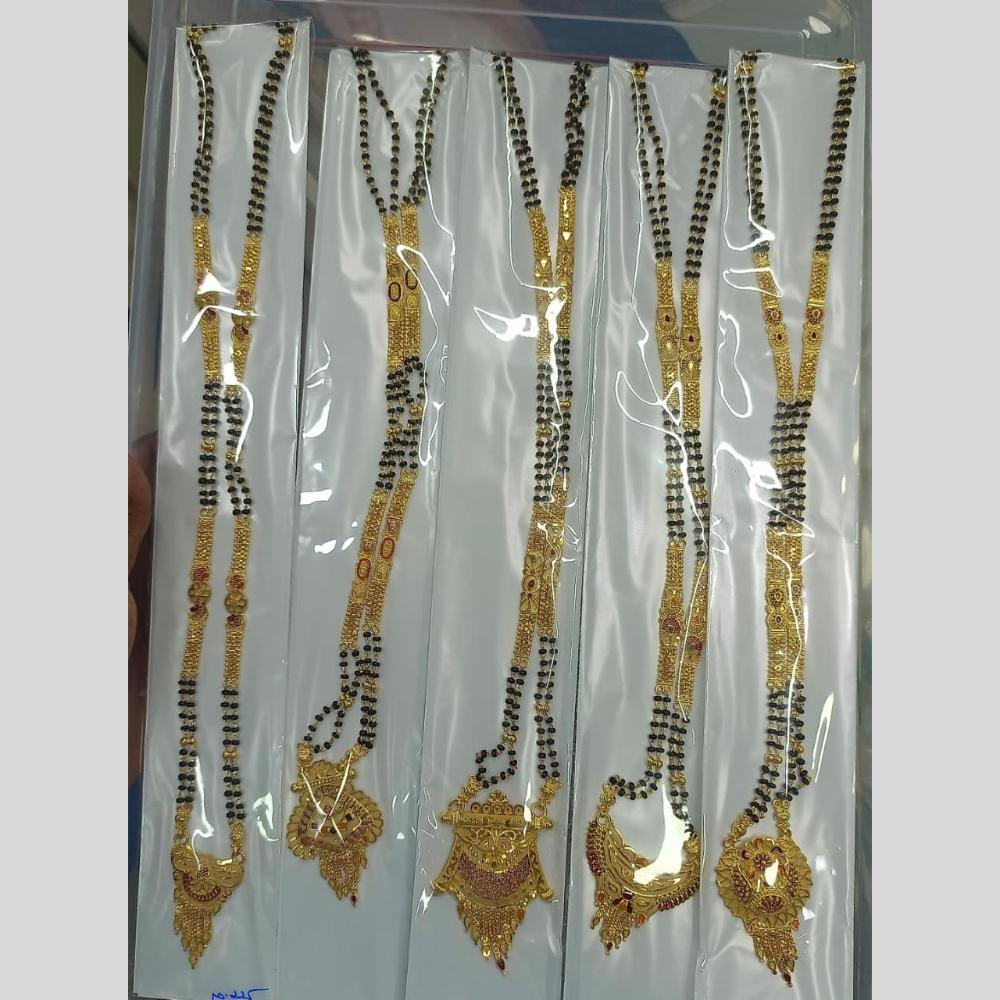 Pari Art Jewellery Delicate Traditional Forming with Black Beads Mangalsutra (1 Piece Only)