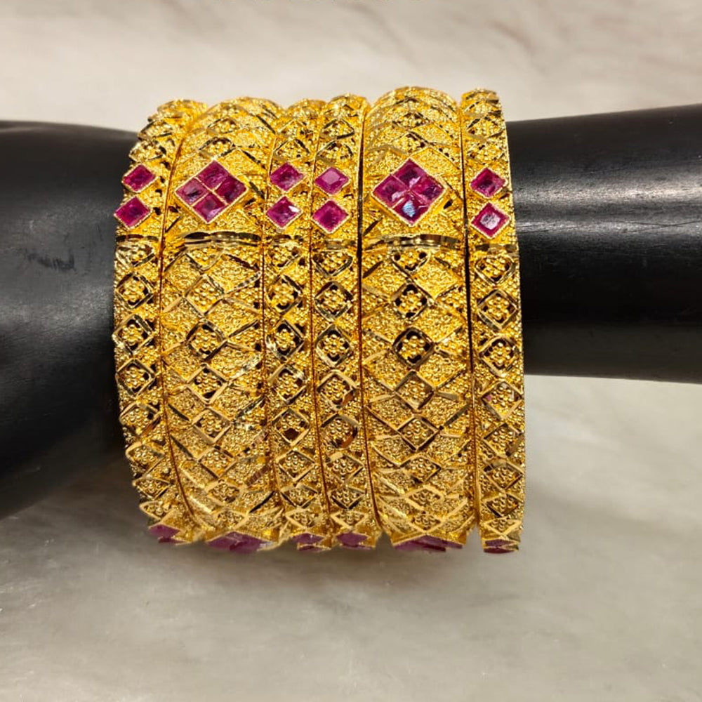 Pari Art Jewellery Forming Pota Stone Bangles Set