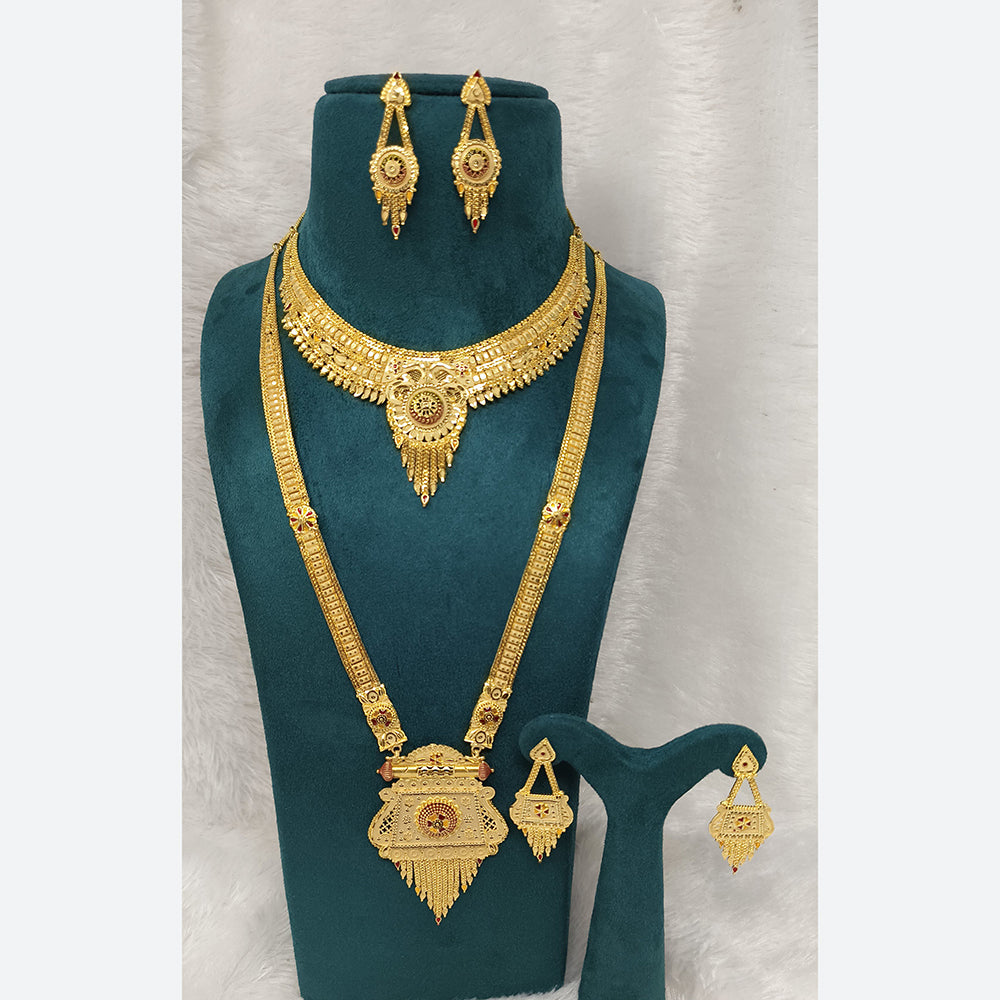 Pari Art Jewellery Royal Forming Double Necklace Jewellery Set