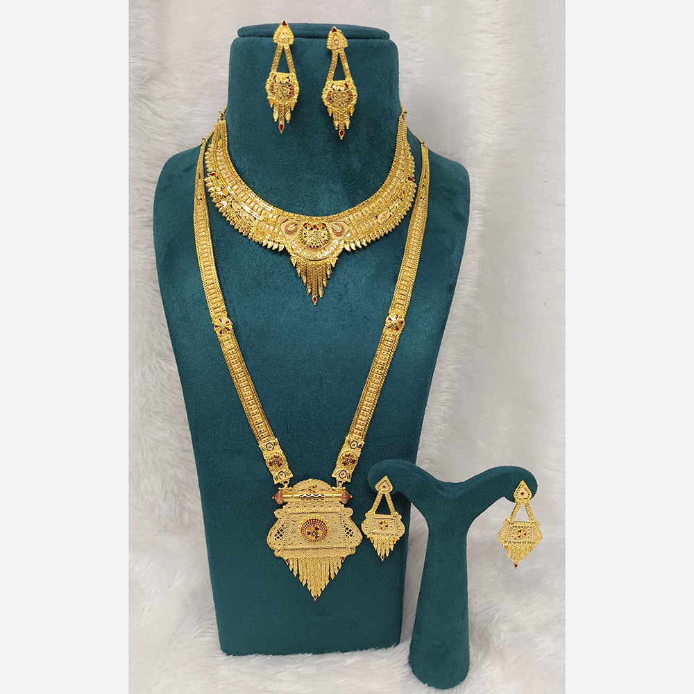 Pari Art Jewellery Royal Forming Double Necklace Jewellery Set