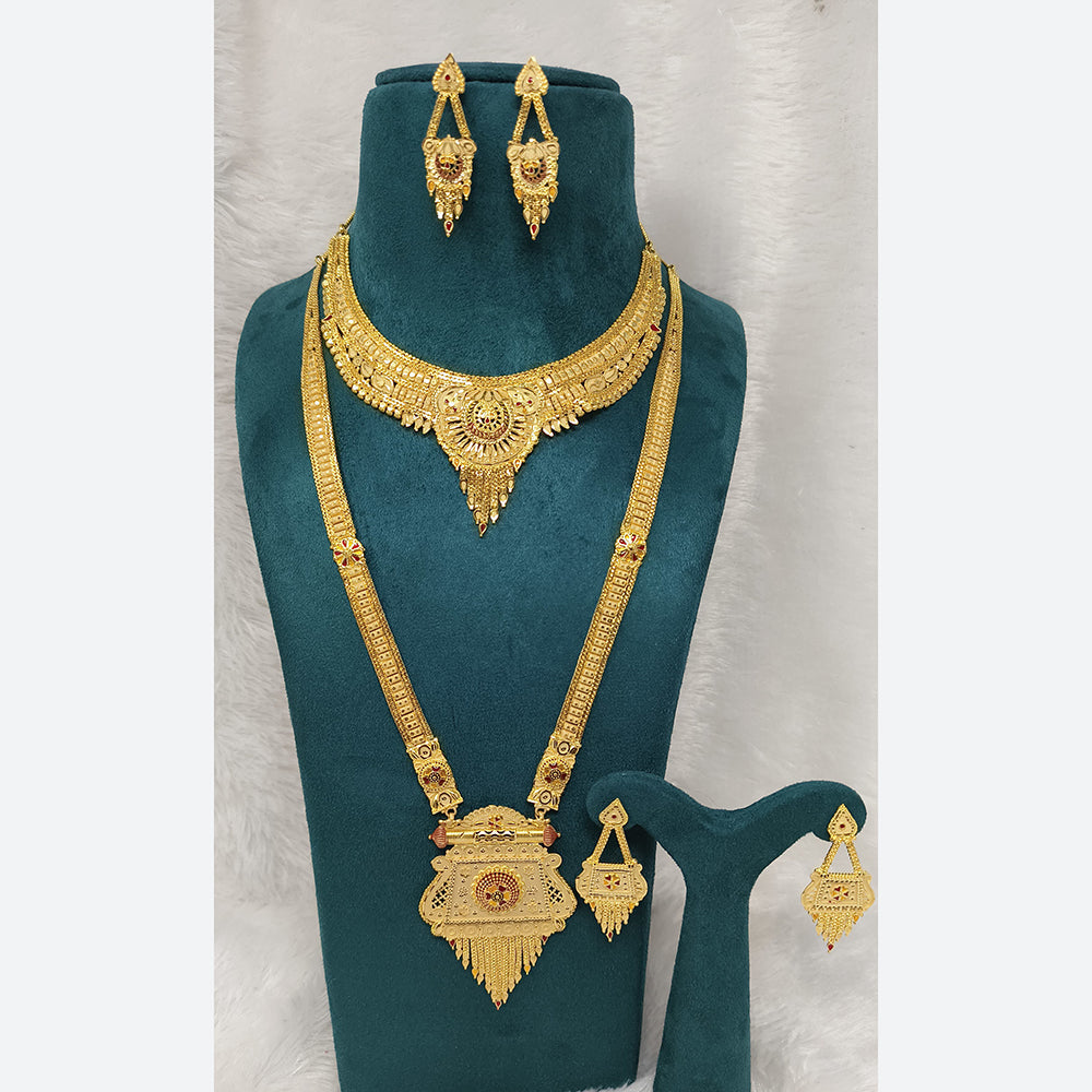 Pari Art Jewellery Royal Forming Double Necklace Jewellery Set