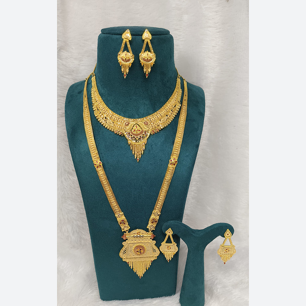 Pari Art Jewellery Royal Forming Double Necklace Jewellery Set
